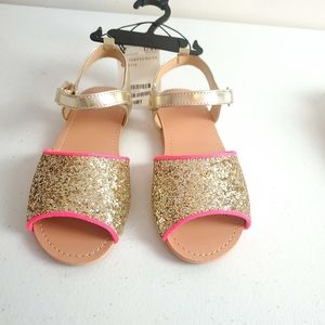 size 12 kids h & m gold sandles